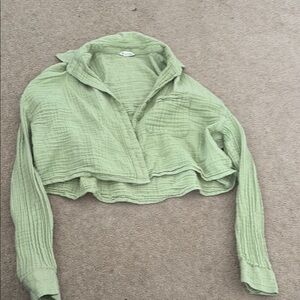 Green Women's Cropped Top